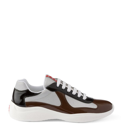 Patent Leather-Mesh Sneakers