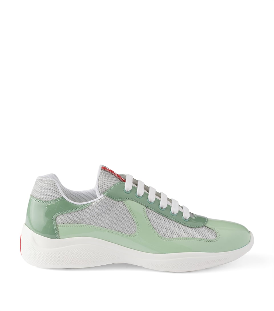 Patent Leather-Mesh Sneakers