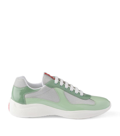 Patent Leather-Mesh Sneakers