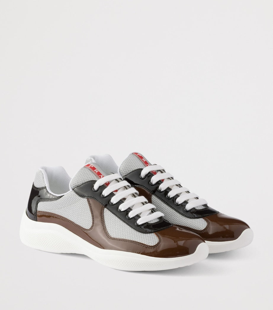 Patent Leather-Mesh Sneakers