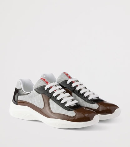 Patent Leather-Mesh Sneakers