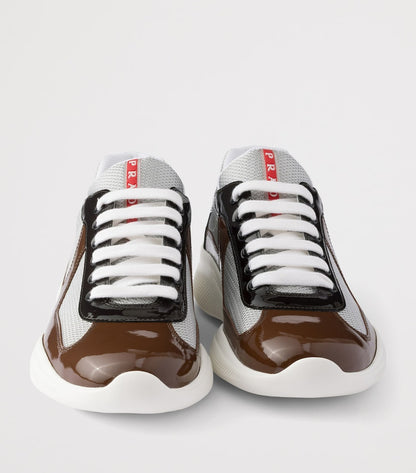 Patent Leather-Mesh Sneakers