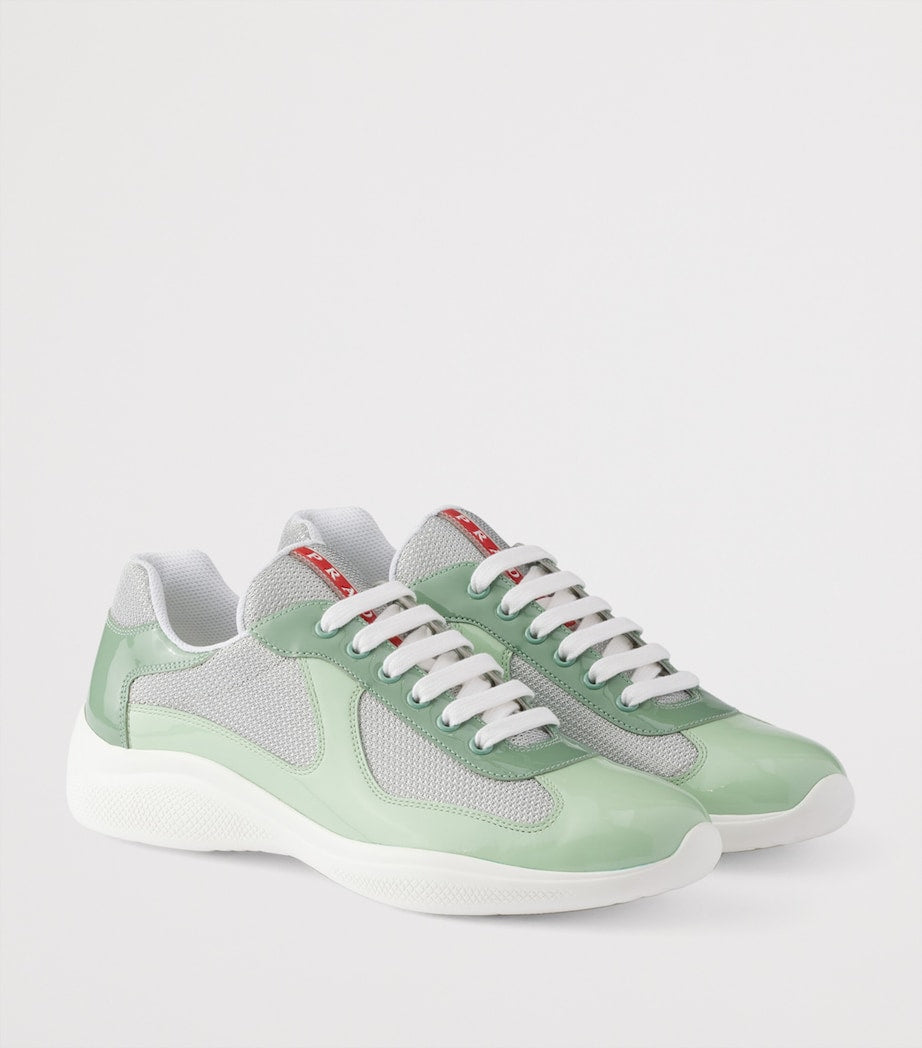 Patent Leather-Mesh Sneakers