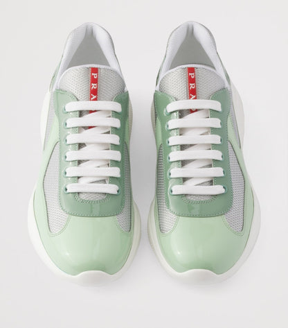 Patent Leather-Mesh Sneakers