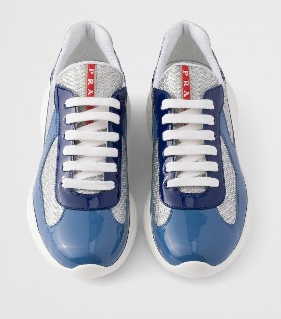 Patent Leather-Mesh Sneakers