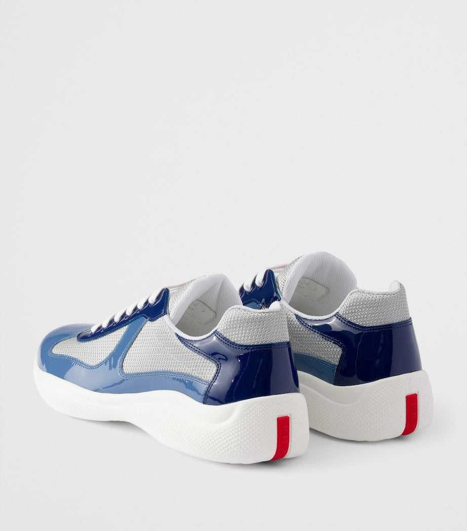 Patent Leather-Mesh Sneakers