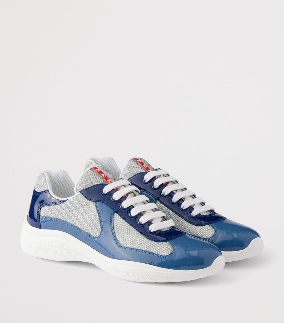 Patent Leather-Mesh Sneakers