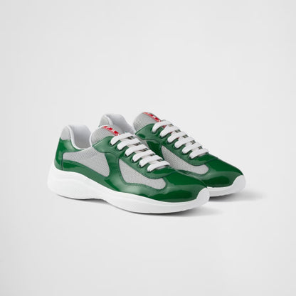 Patent Leather-Mesh Sneakers