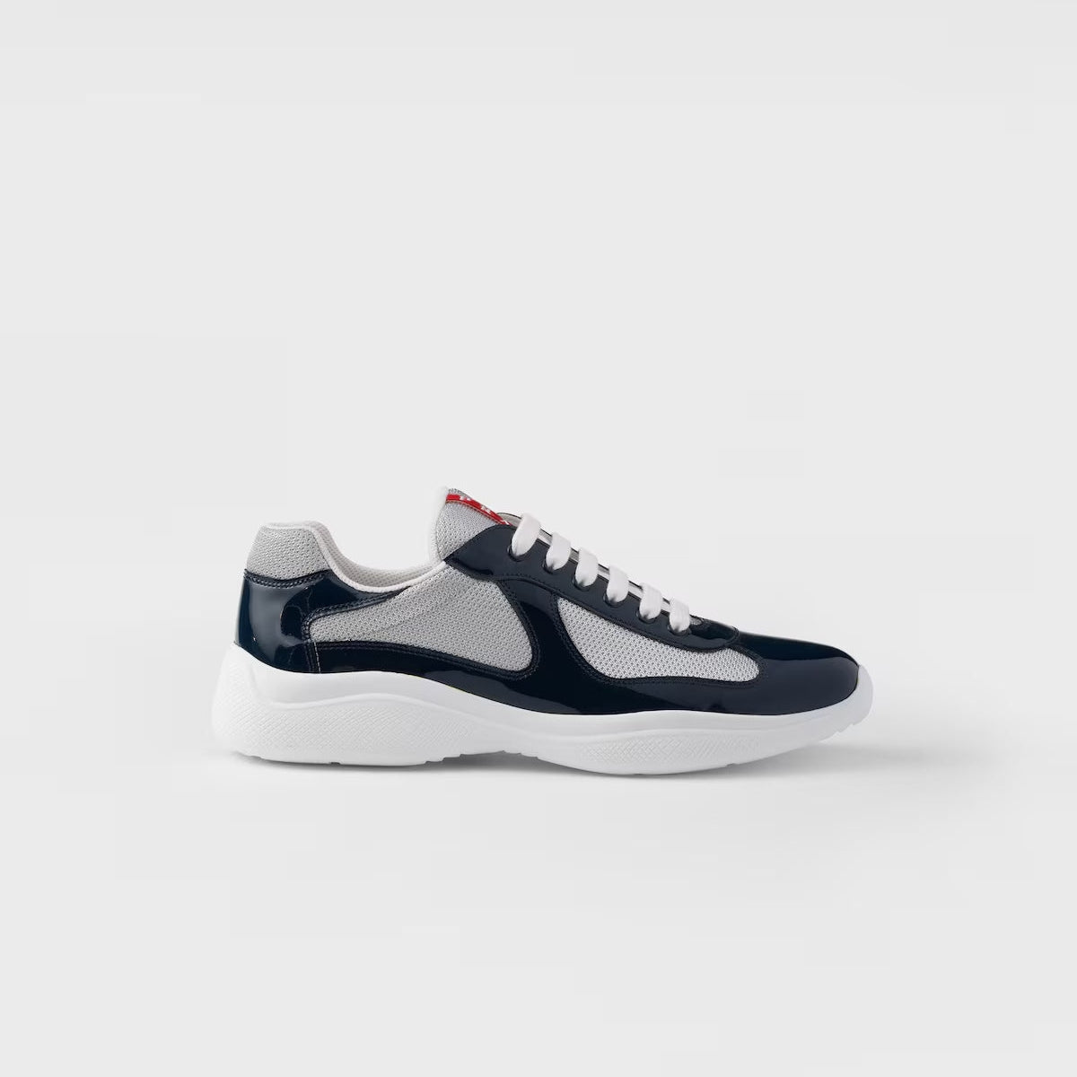 Patent Leather-Mesh Sneakers