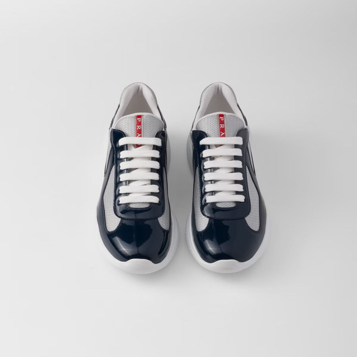 Patent Leather-Mesh Sneakers