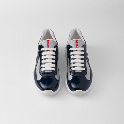 Patent Leather-Mesh Sneakers