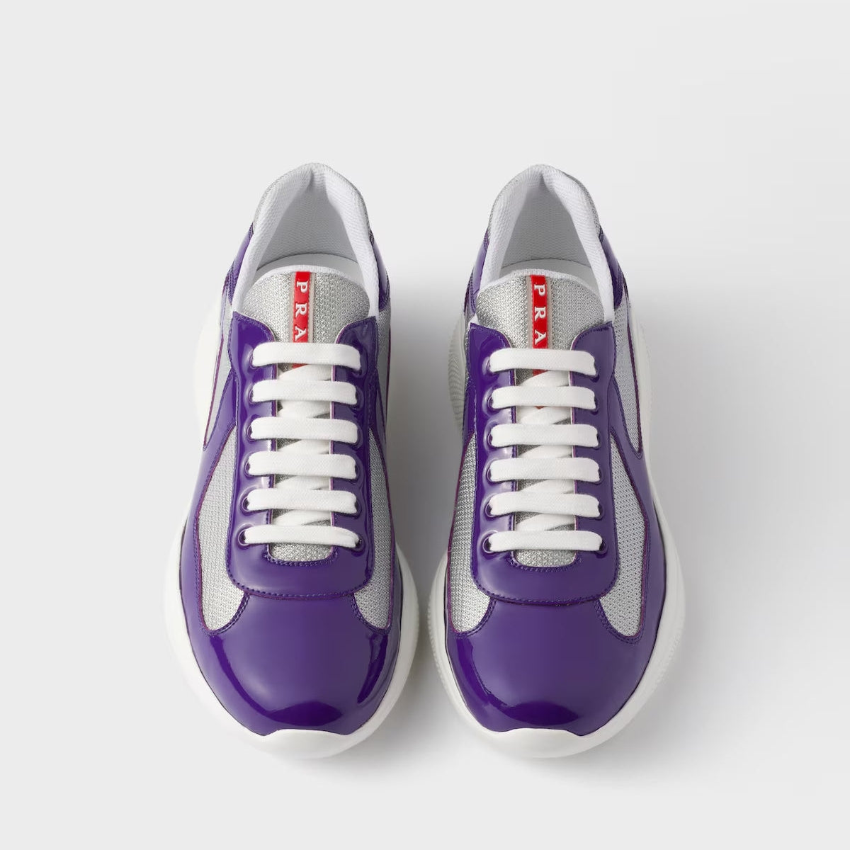 Patent Leather-Mesh Sneakers