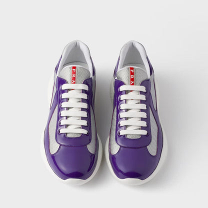 Patent Leather-Mesh Sneakers
