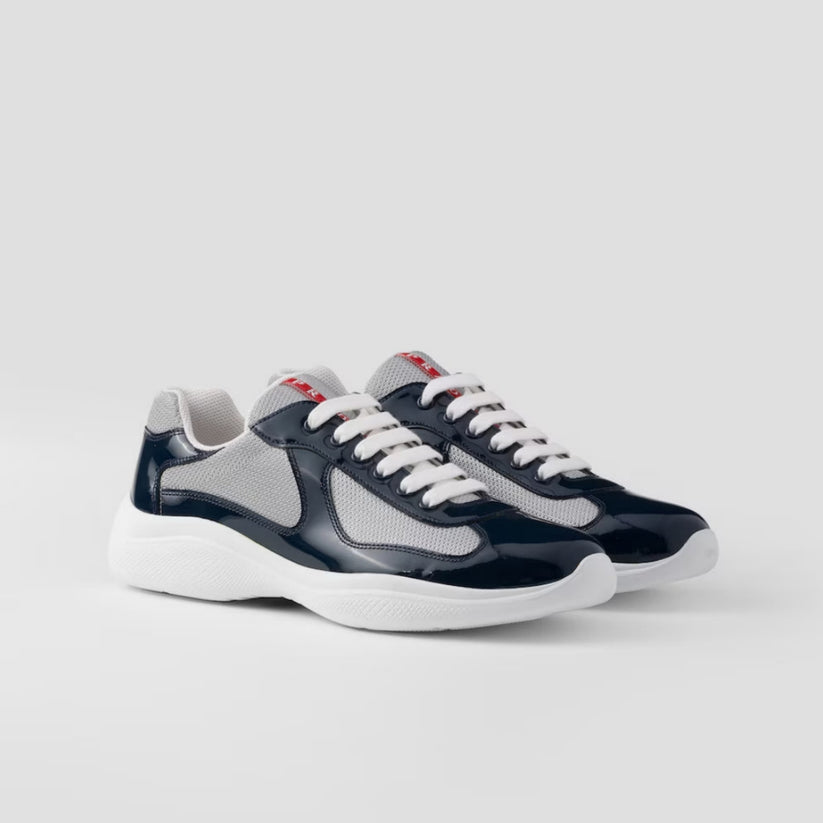Patent Leather-Mesh Sneakers